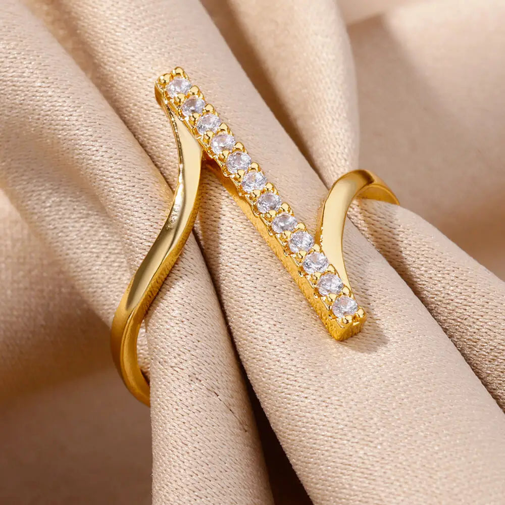 Zircon Geometric Open Ring II