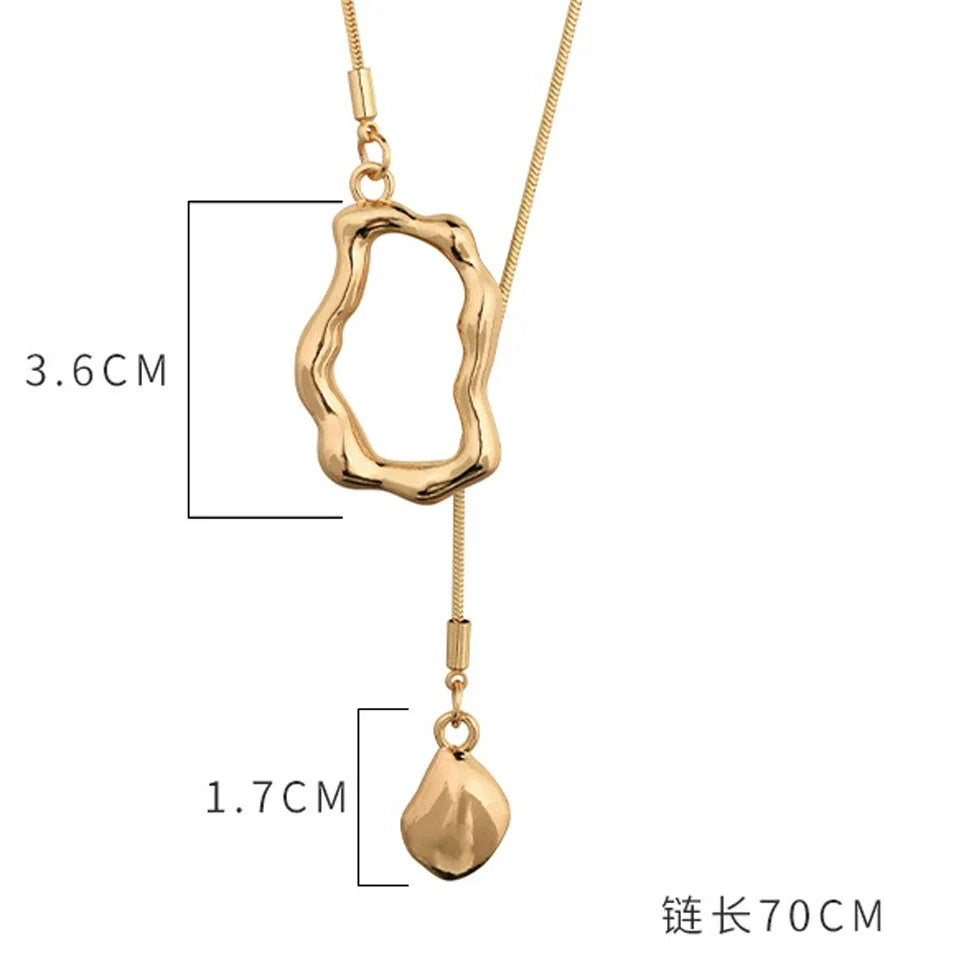 Irregular Y-Shaped Long Necklace