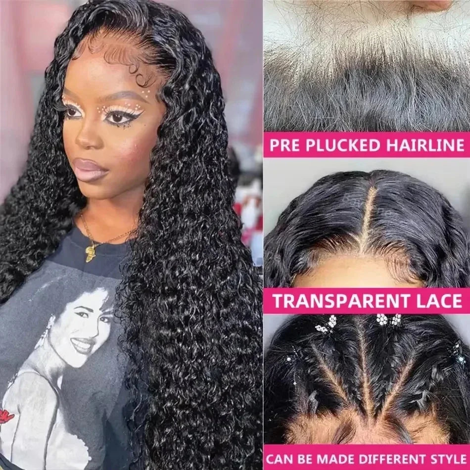 Glueless Wigs Human Hair Wear and Go Deep Wave 13x4 13x6 Lace Frontal Wig PrePlucked Curly Human Hair Ready To Wear 5x5 Lace Closure Wig Vietnamese Hair