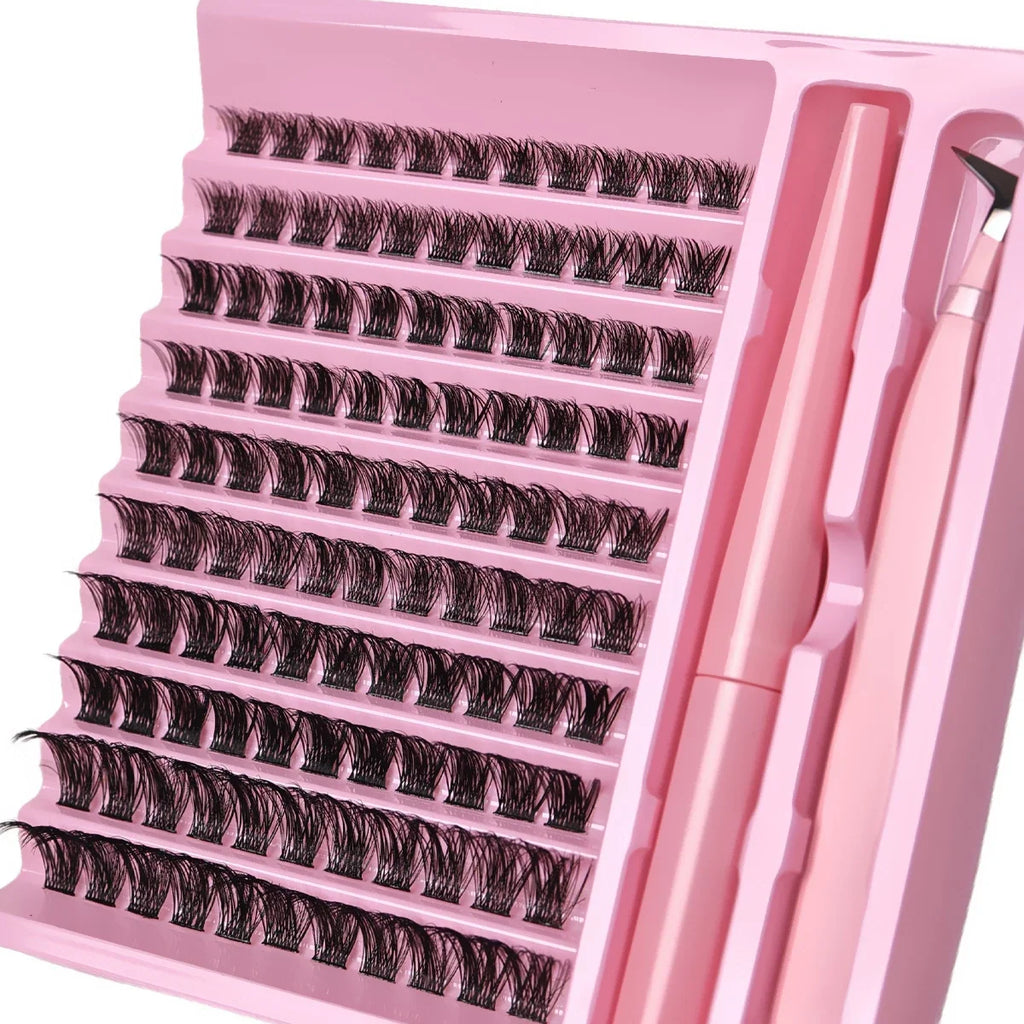 Bond Individual Lashes Kit Cluster Lashes Wispy Curling False Eyelash Clusters