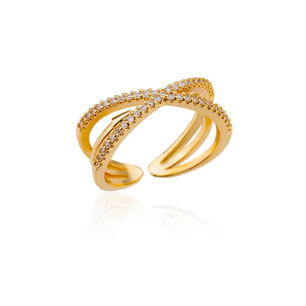 Zircon Cross Open Ring