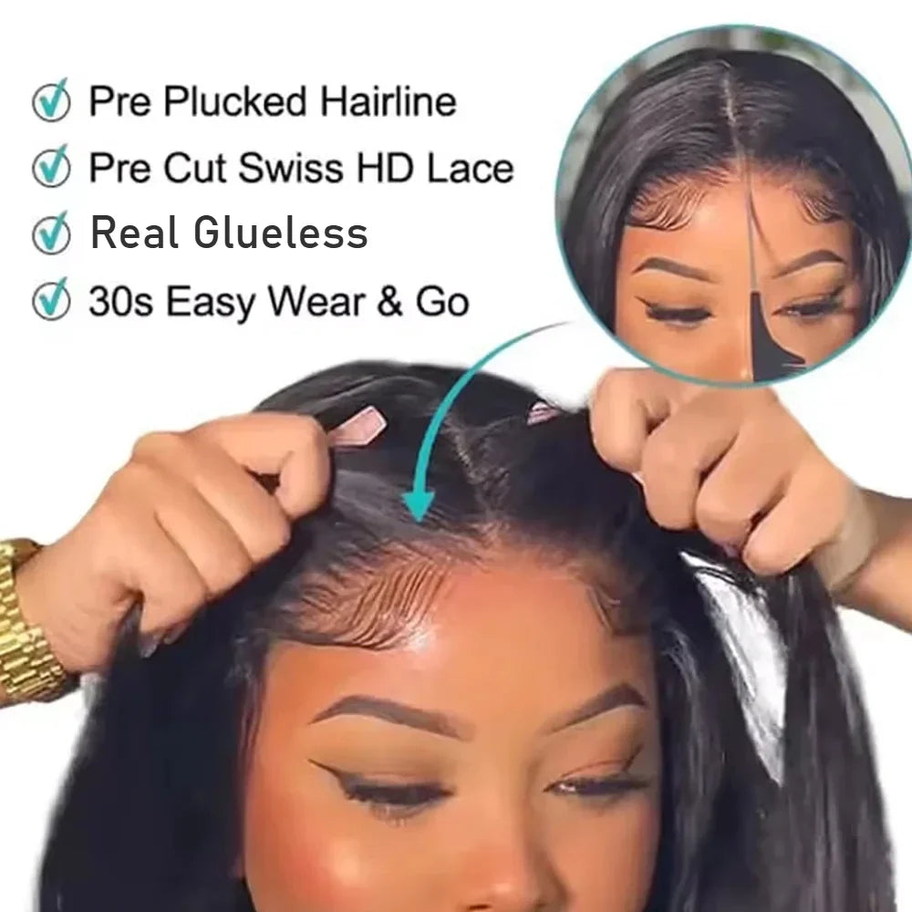 13x4 13x6 HD Lace Frontal 5x5 Closure Wigs | 40 42 Inch Bone Straight Glueless Human Hair Wigs