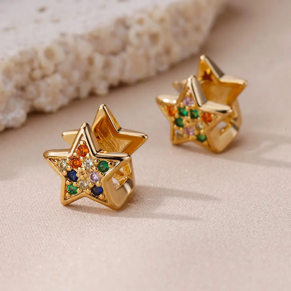 Zircon Star Stud Earrings