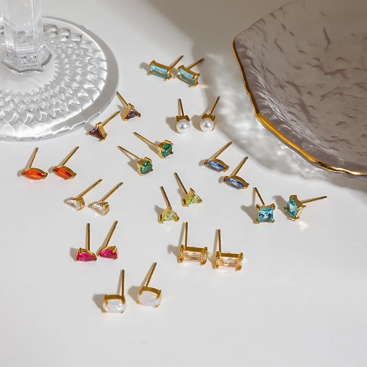 Birthstone Gemstone Stud Earrings