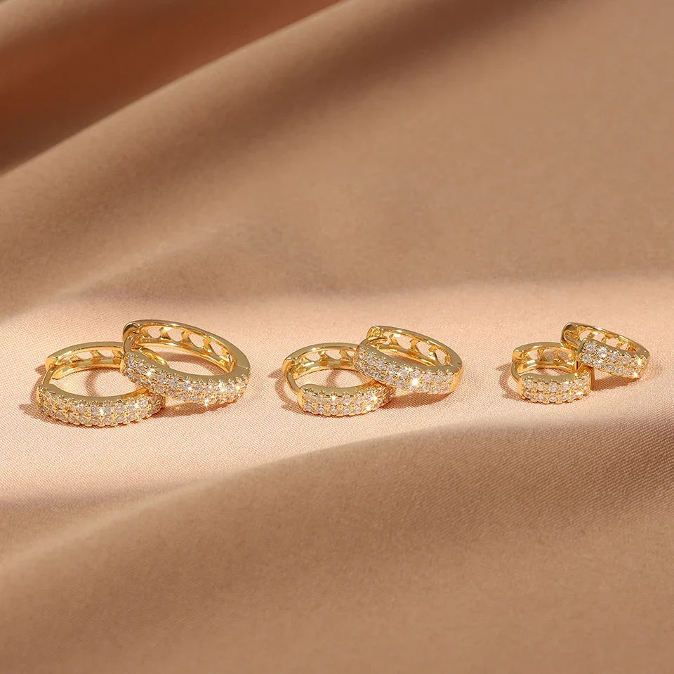 Zircon Huggie Cartilage Ear Cuff Set