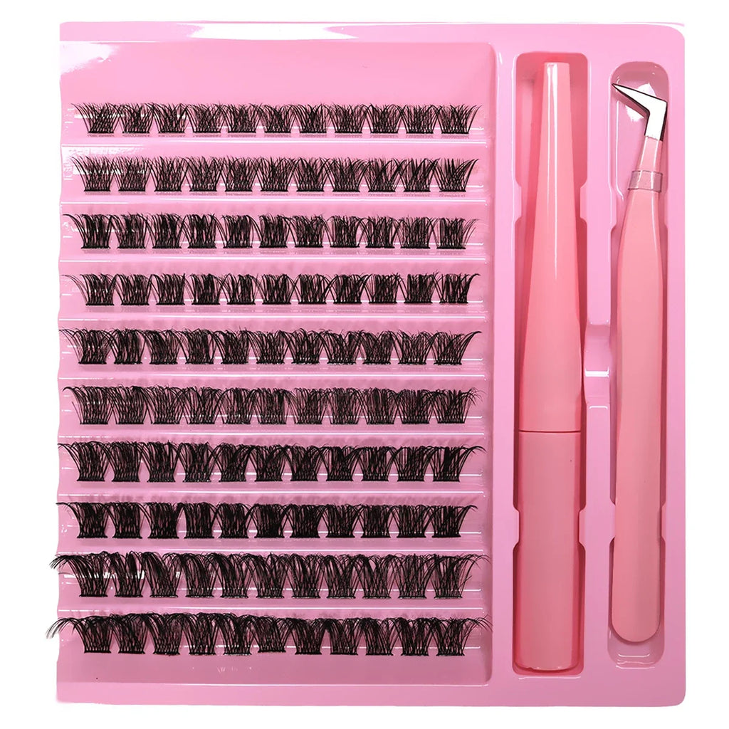 Bond Individual Lashes Kit Cluster Lashes Wispy Curling False Eyelash Clusters