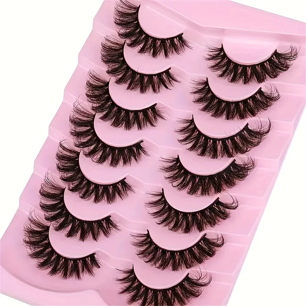 Fluffy Cat Eye Lashes Wispy 6D Volume False Eyelashes Soft Curly Fake Lashes
