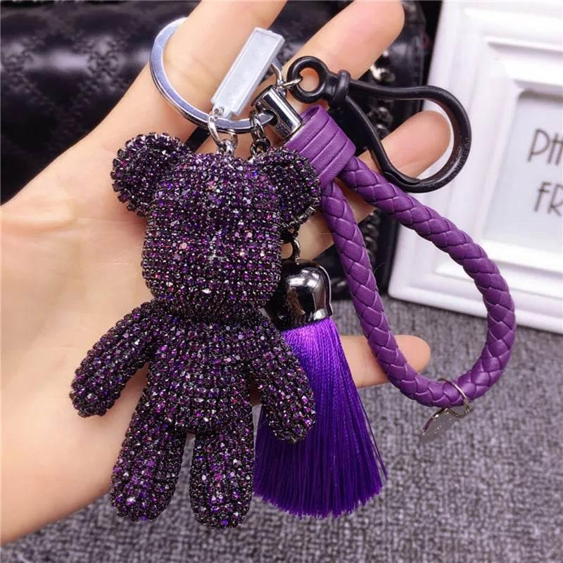 Handmade Rhinestone Gloomy Bear Keychain