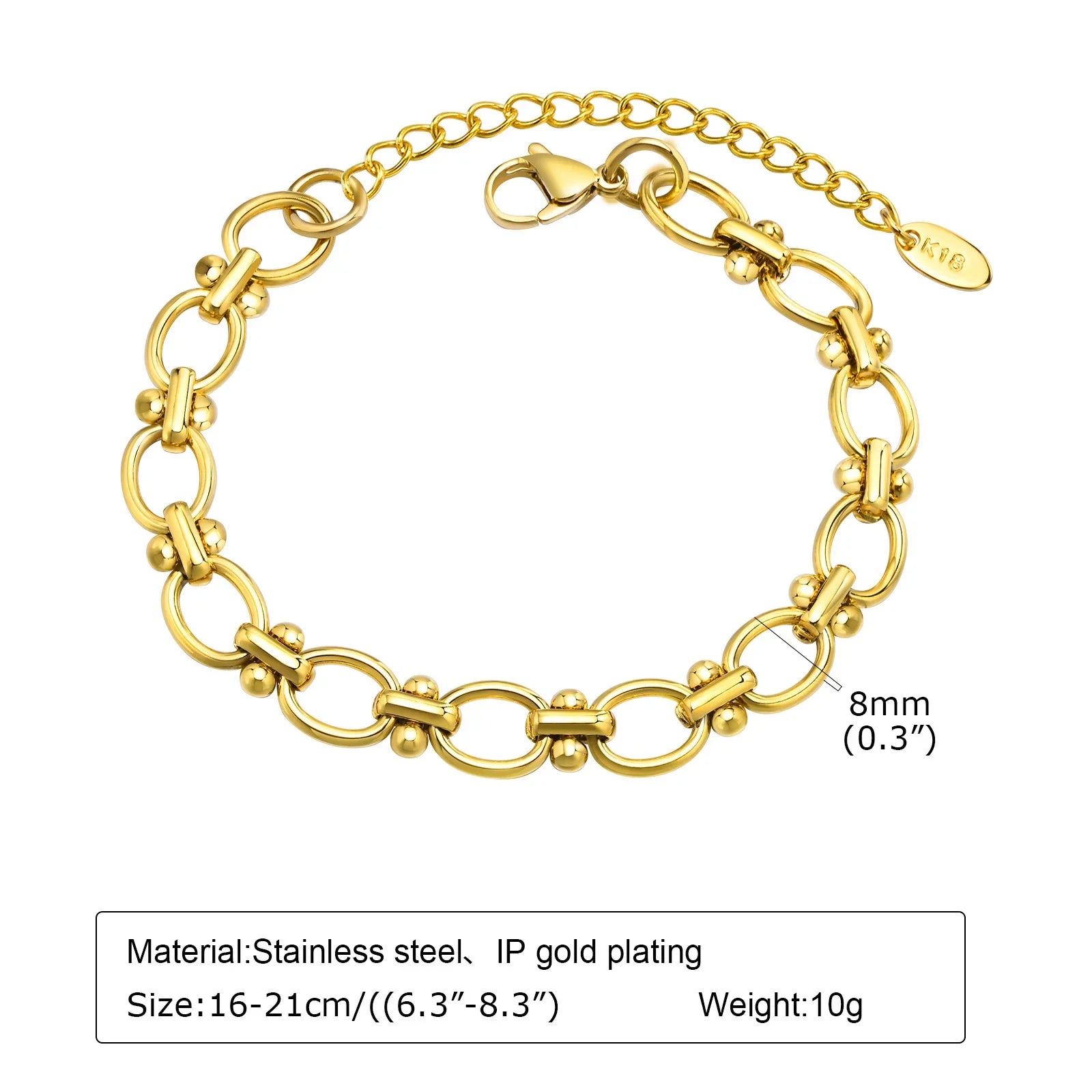 18K Gold Twist Paperclip Bracelet