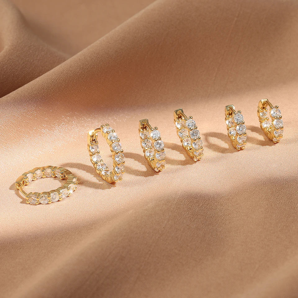 Zircon Huggie Cartilage Ear Cuff Set