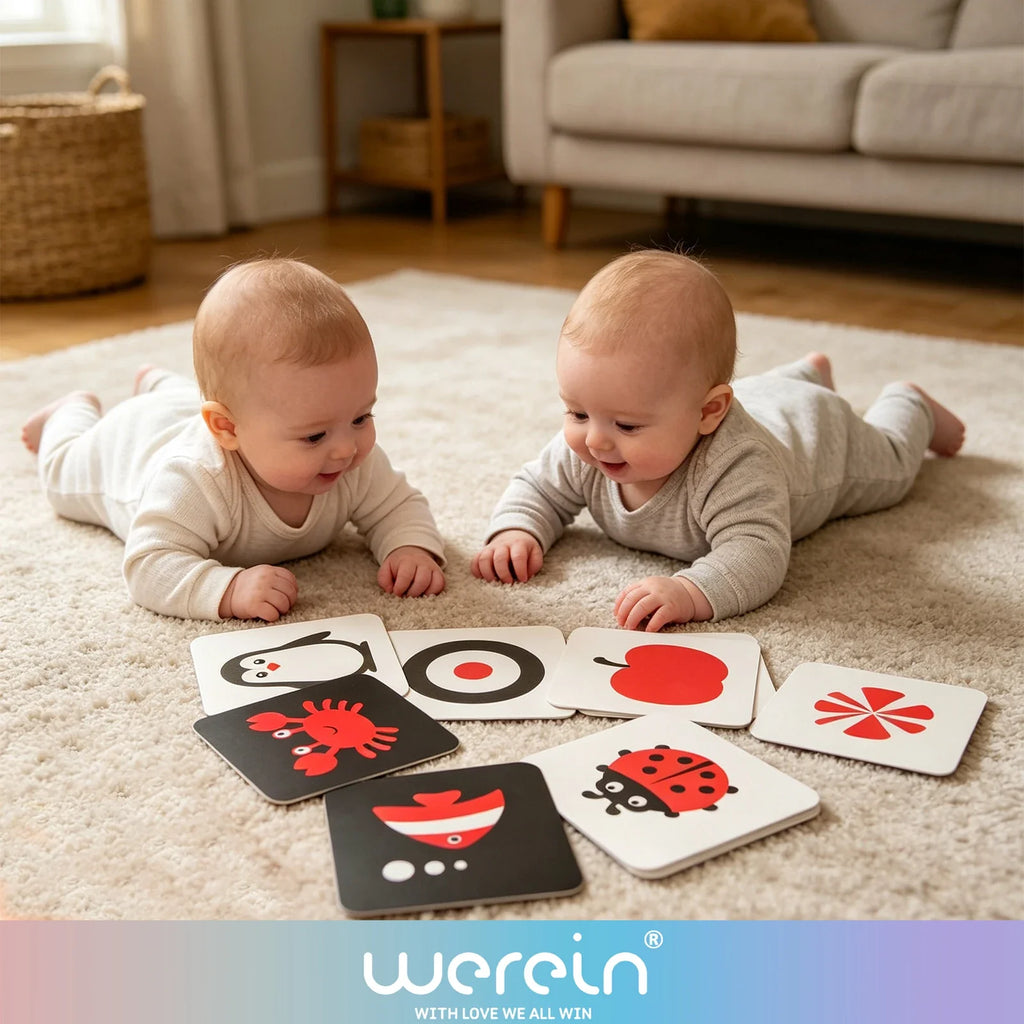 Flash Cards Newborn Visual Stimulation Cognitive Learning Toys 0-6 Months Infant