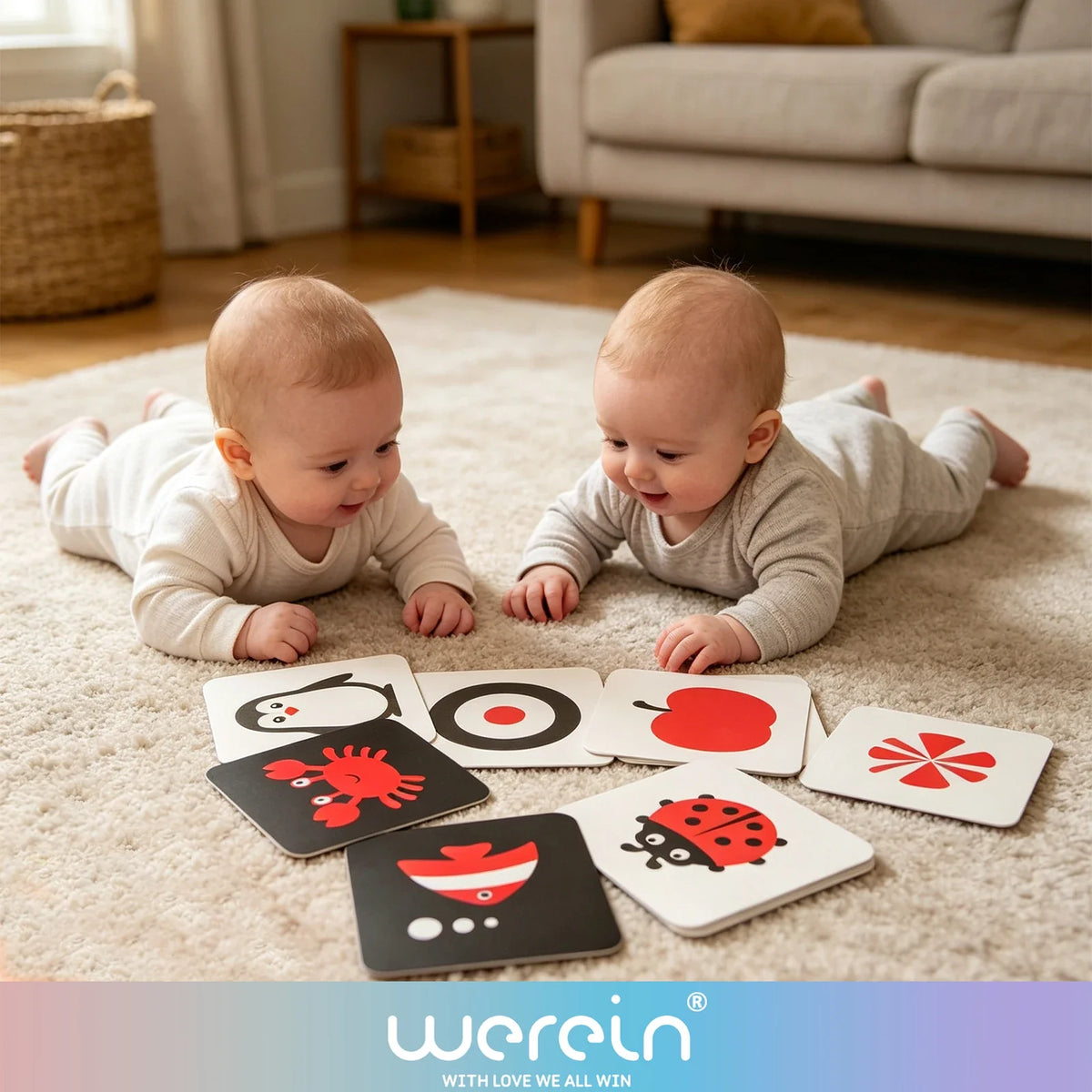 Flash Cards Newborn Visual Stimulation Cognitive Learning Toys 0-6 Months Infant