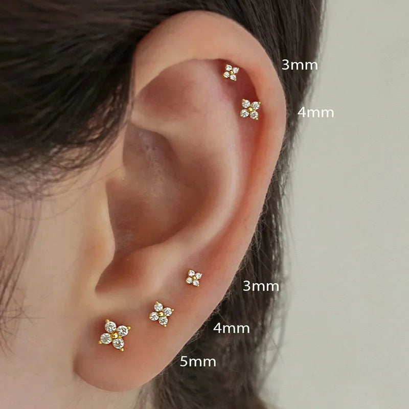 Dainty Flower Butterfly Stud Earrings