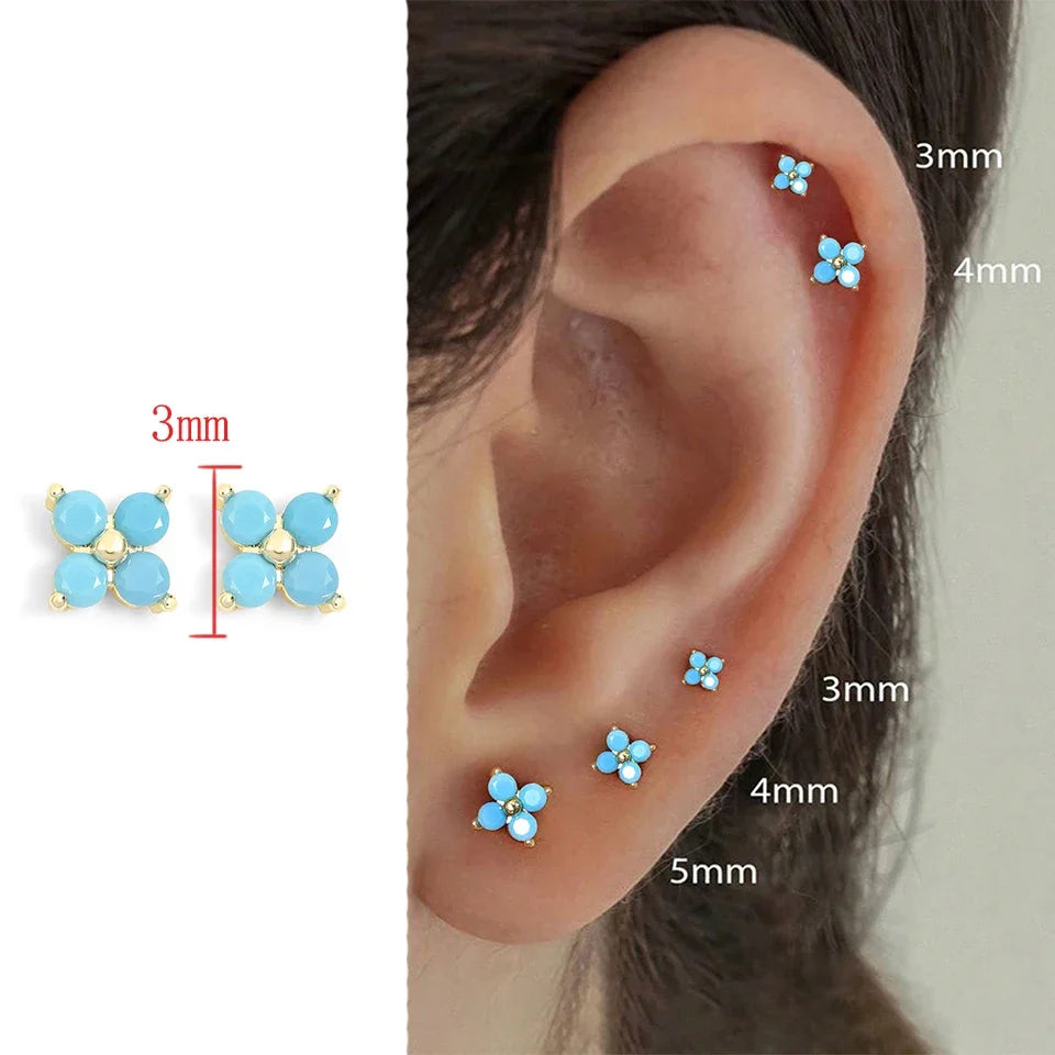 Dainty Flower Butterfly Stud Earrings