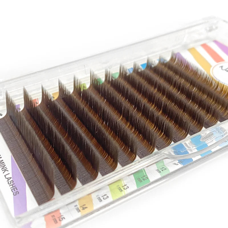 NATUHANA L/LU Curl Auto Fan Colored Lashes | Easy Fan Color Eyelash Extension