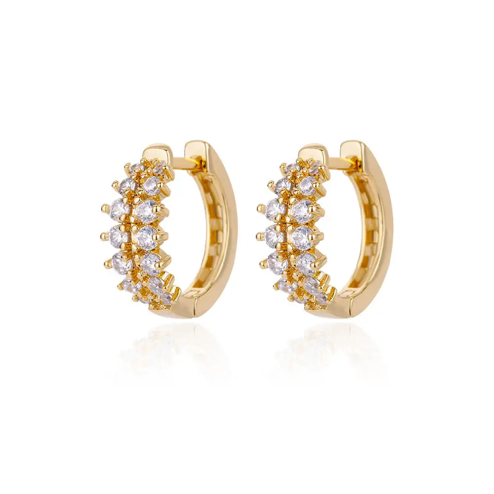 Zircon Hoop Piercing Earrings