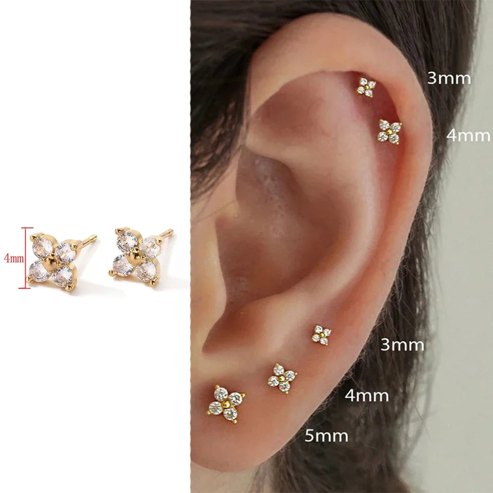 Dainty Flower Butterfly Stud Earrings