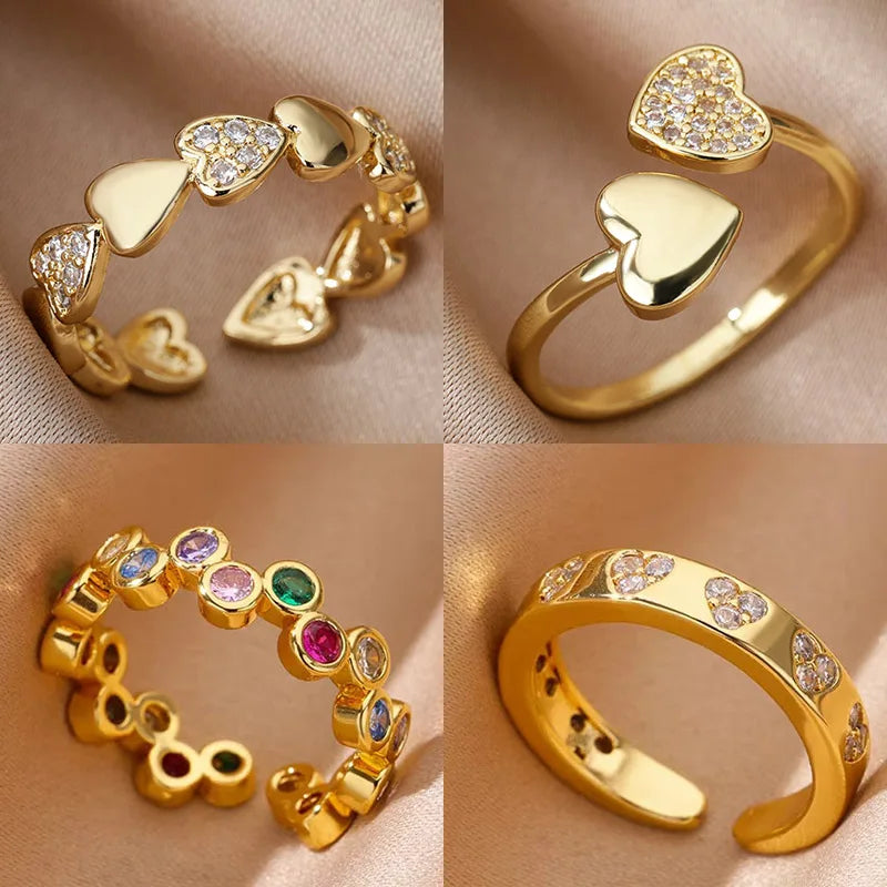 Zircon Geometric Heart Ring
