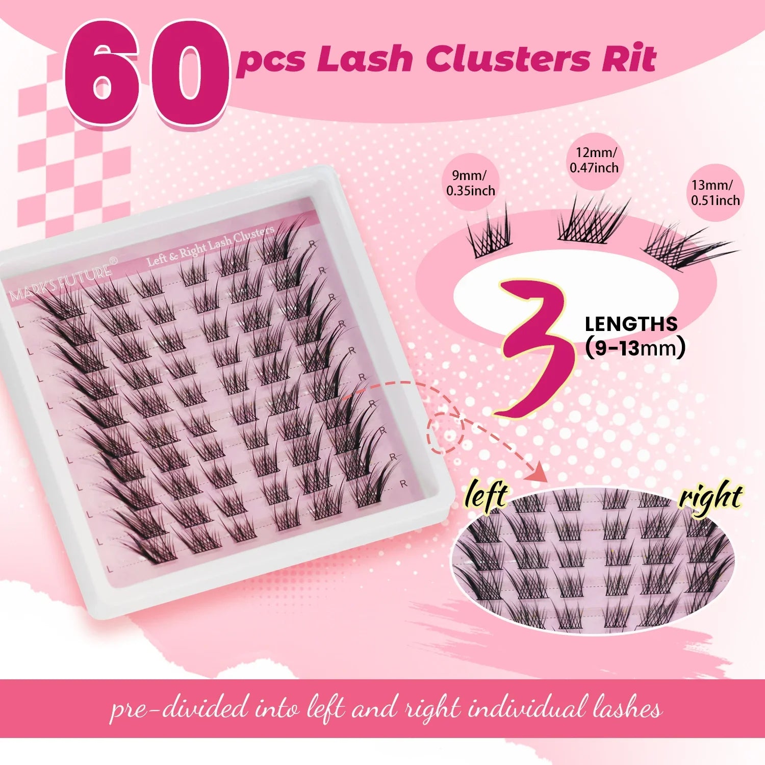 Natural Eyelash Clusters DIY 3D Cat Eye Lashes | C Curly Individual Lashes