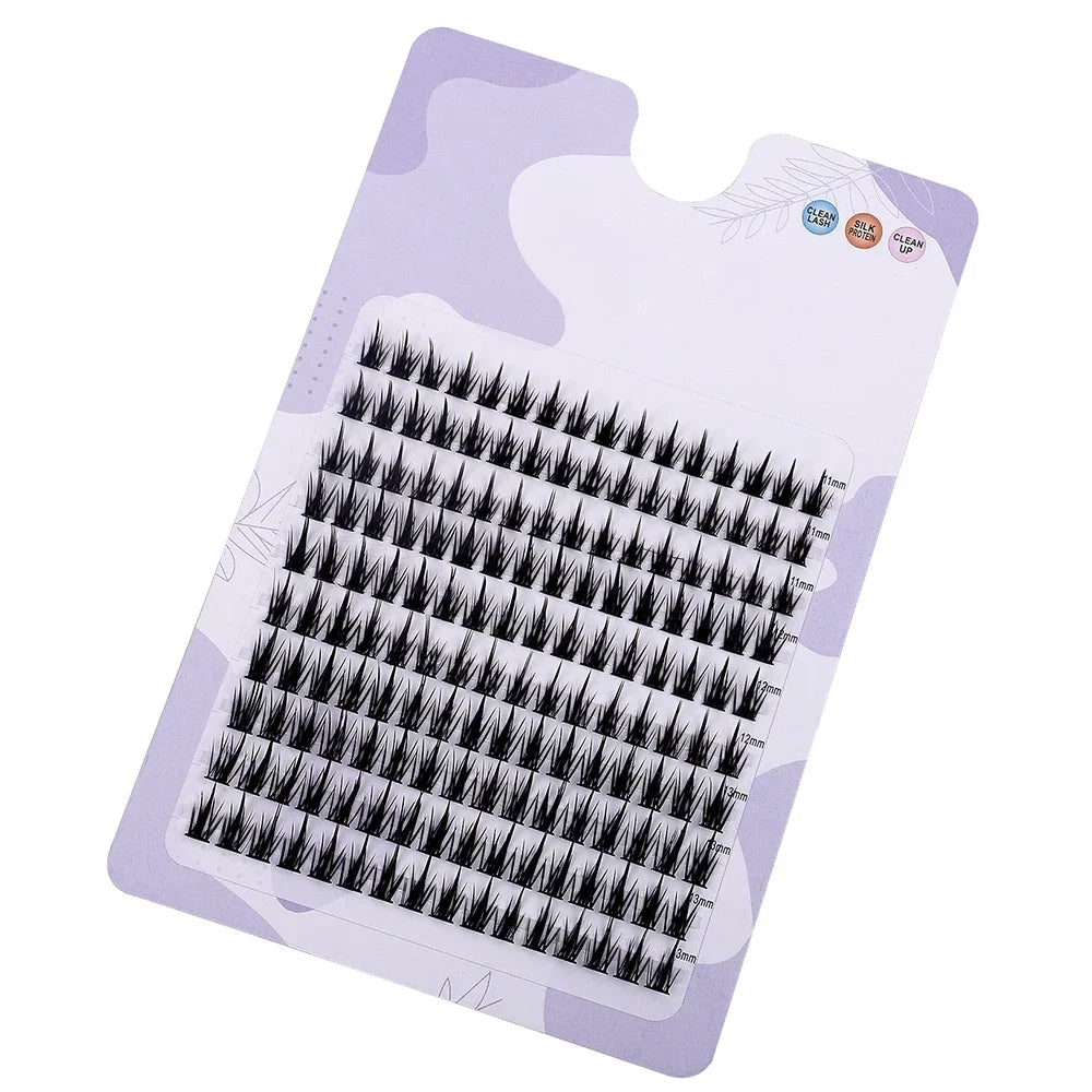 Wheat-Ear Shape Fake Eyelashes Fine Stem Eyelash Extension Thick Segmented Clusters Comic Eyelashes