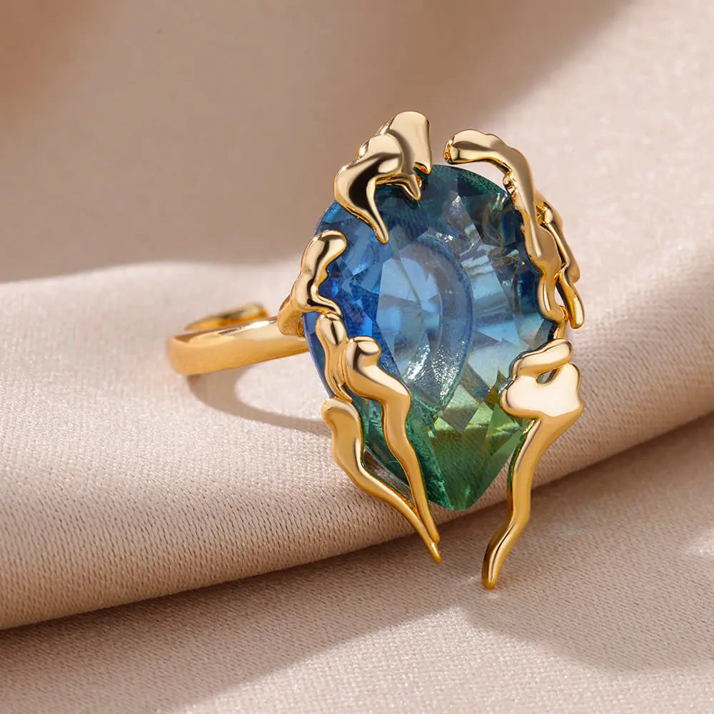 Zircon Flame Drop Ring