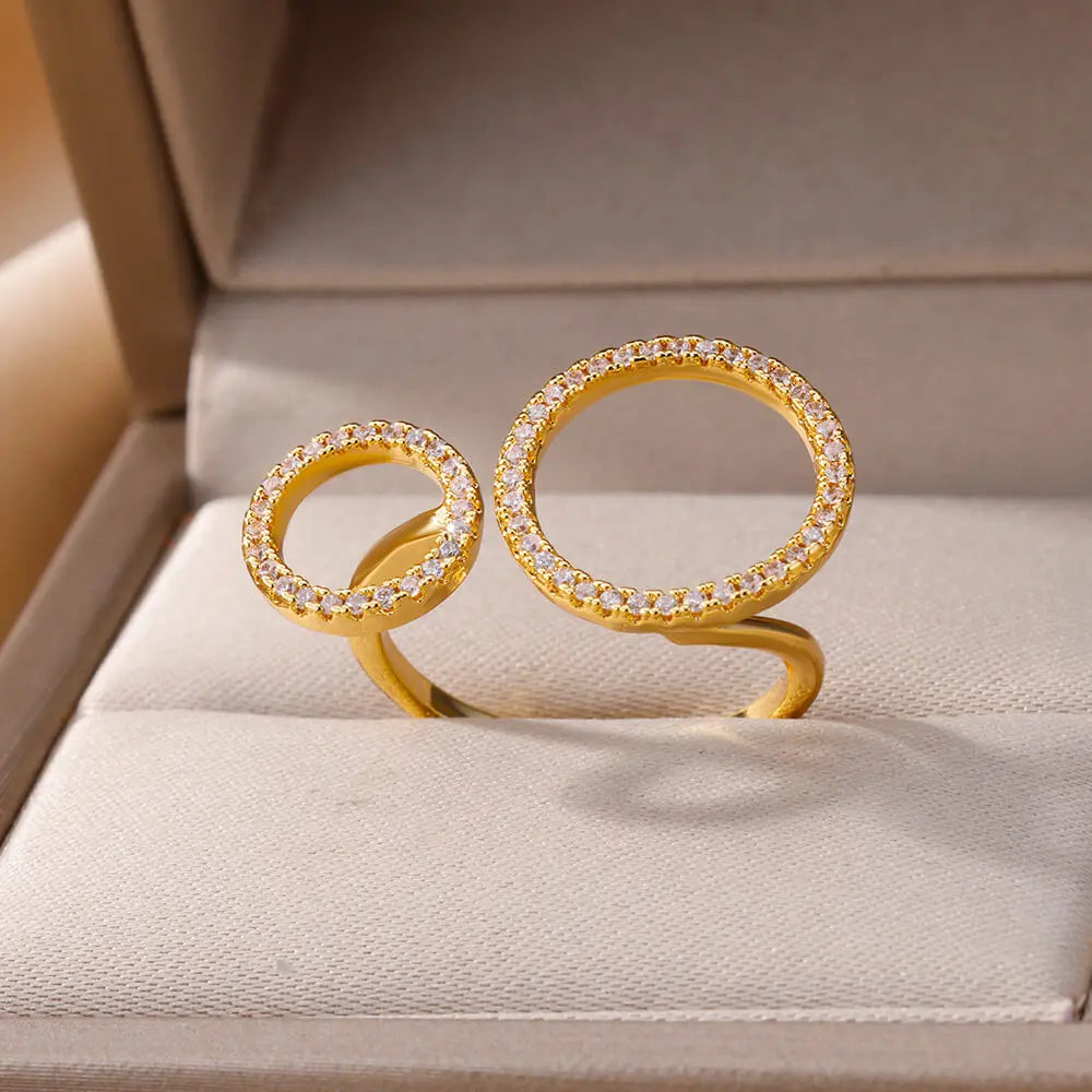 Zircon Double Circle Ring