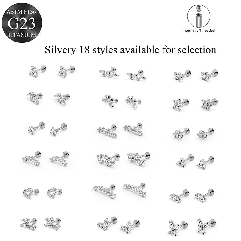 Titanium Tiny Labret Lip Stud Earring