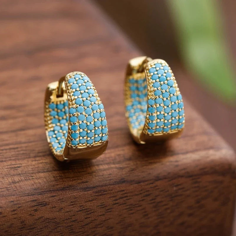 Bohemian Turquoise Clip Earrings