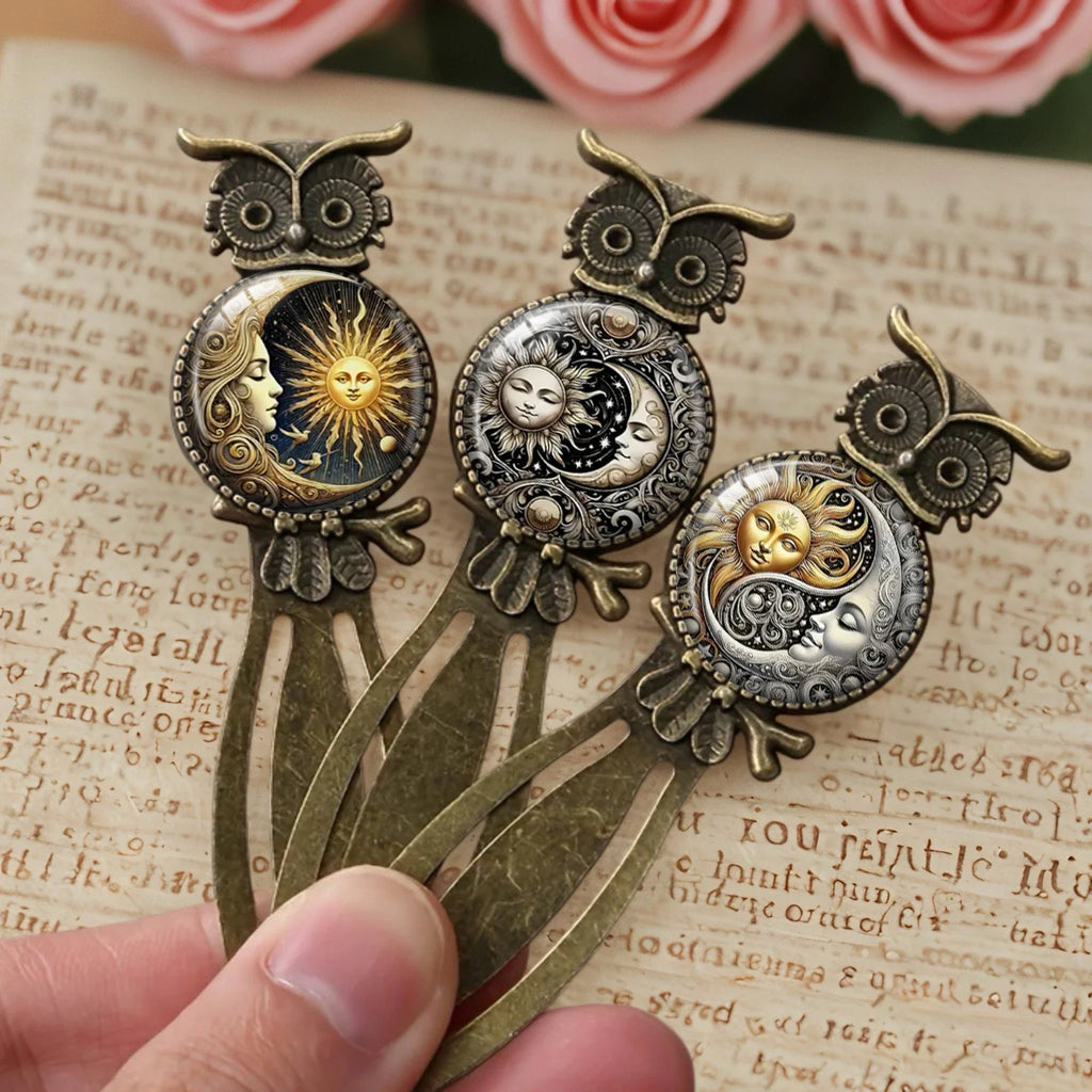 Sun Moon Celestial Pattern Book Markers Page Clips Reading