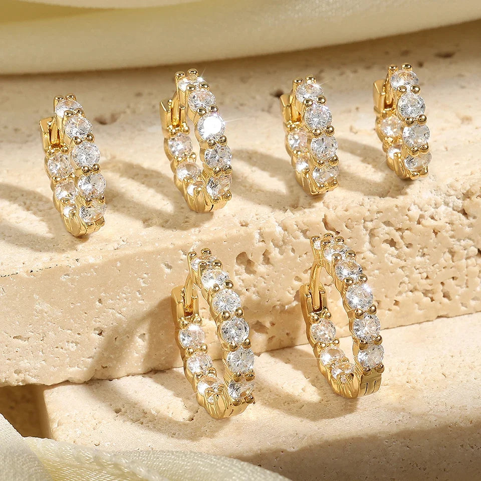Zircon Huggie Cartilage Ear Cuff Set
