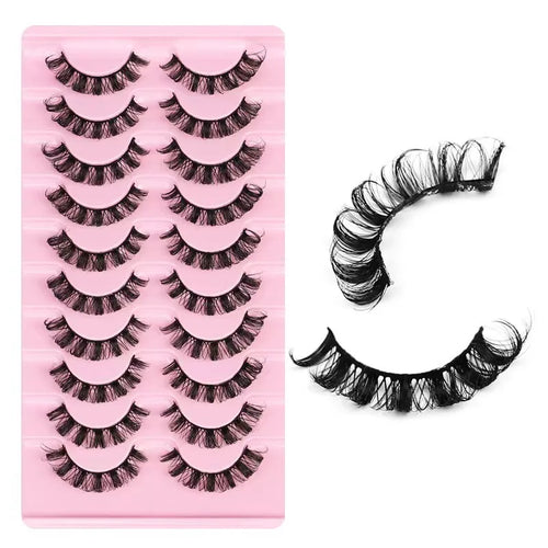 10Pairs 3D Mink Lashes Russian Strip Lash | Dramatic False Eyelashes for a Bold Look