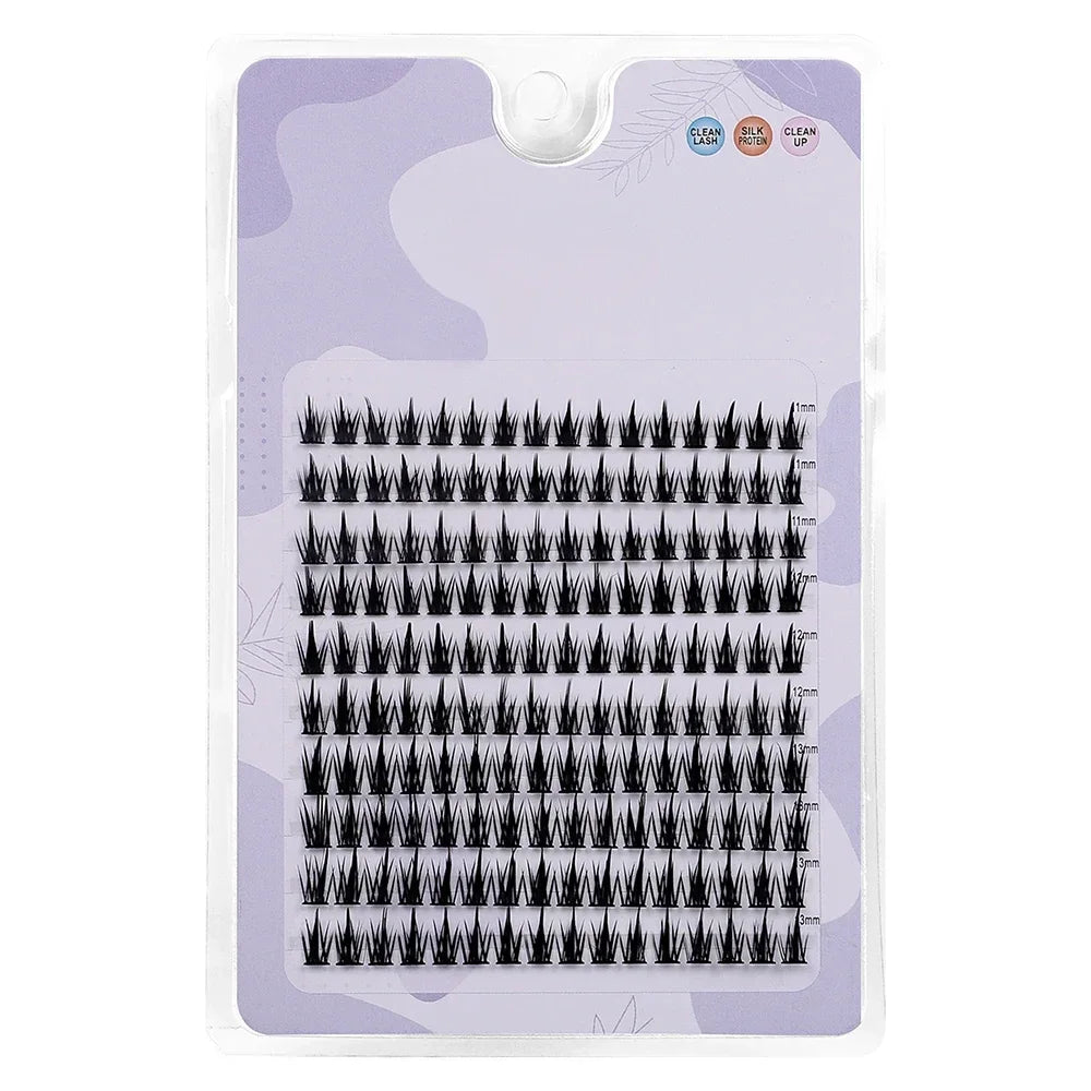 Wheat-Ear Shape Fake Eyelashes Fine Stem Eyelash Extension Thick Segmented Clusters Comic Eyelashes