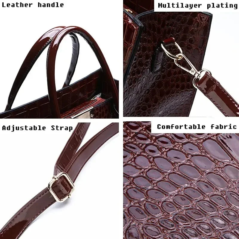 Women's Crocodile Pattern Tote Bag