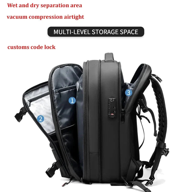 Men's 17 Inch Laptop Backpack Vacuum Compression