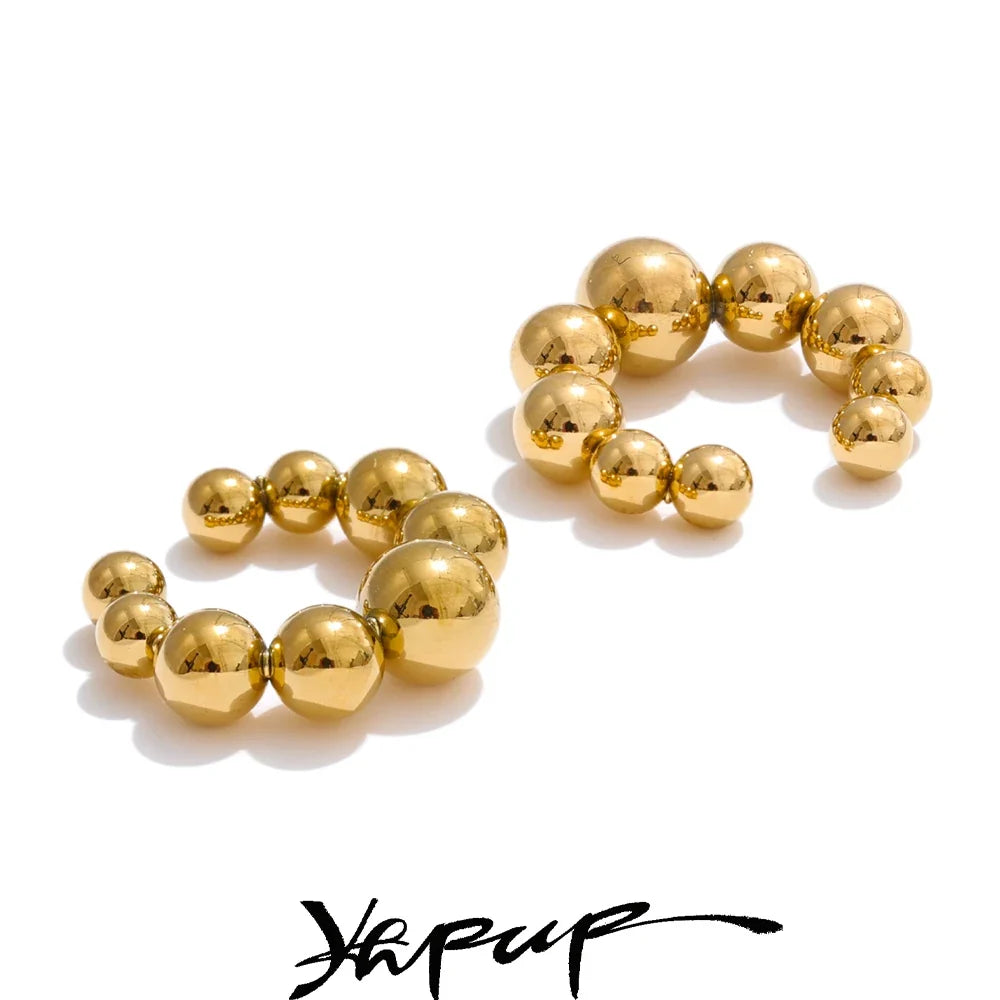 Round Beads Ear Bone Clip Earrings