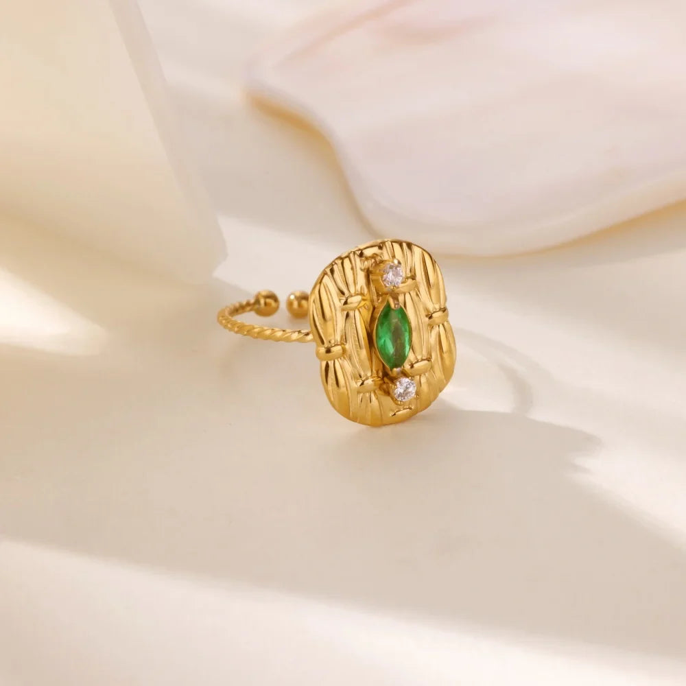 Zircon Geometric Adjustable Ring