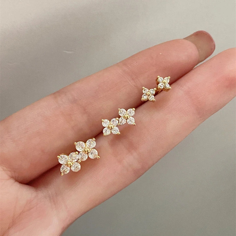 Dainty Flower Butterfly Stud Earrings