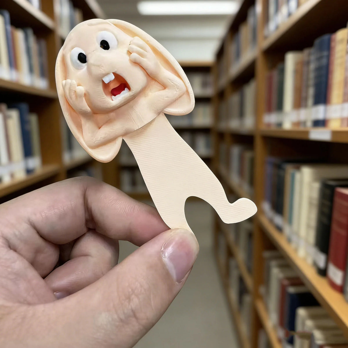 Funny Screaming Rabbit 3D Bookmark Animal Page Clip Anti-Page-Falling Reading Marker Clip