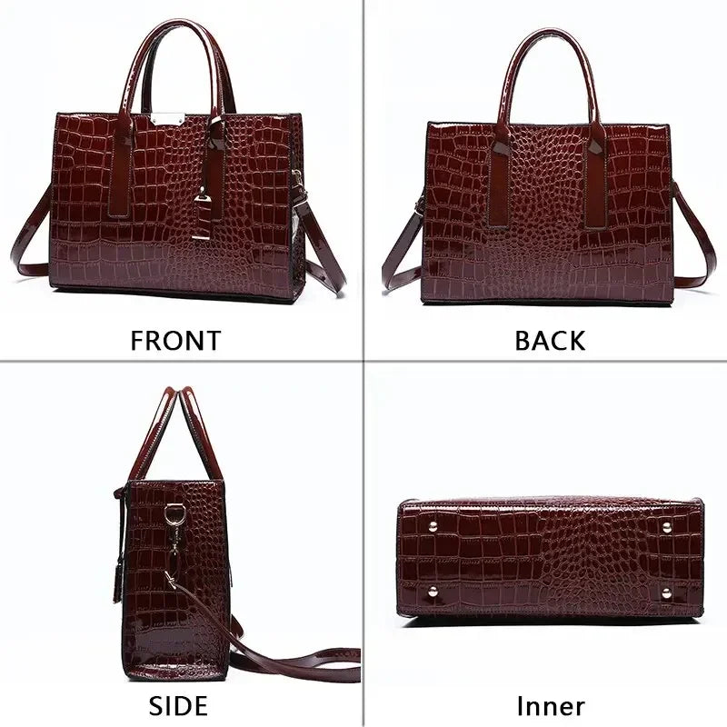 Women's Crocodile Pattern Tote Bag