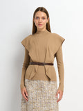 Side Ruffle Sweater - Latte
