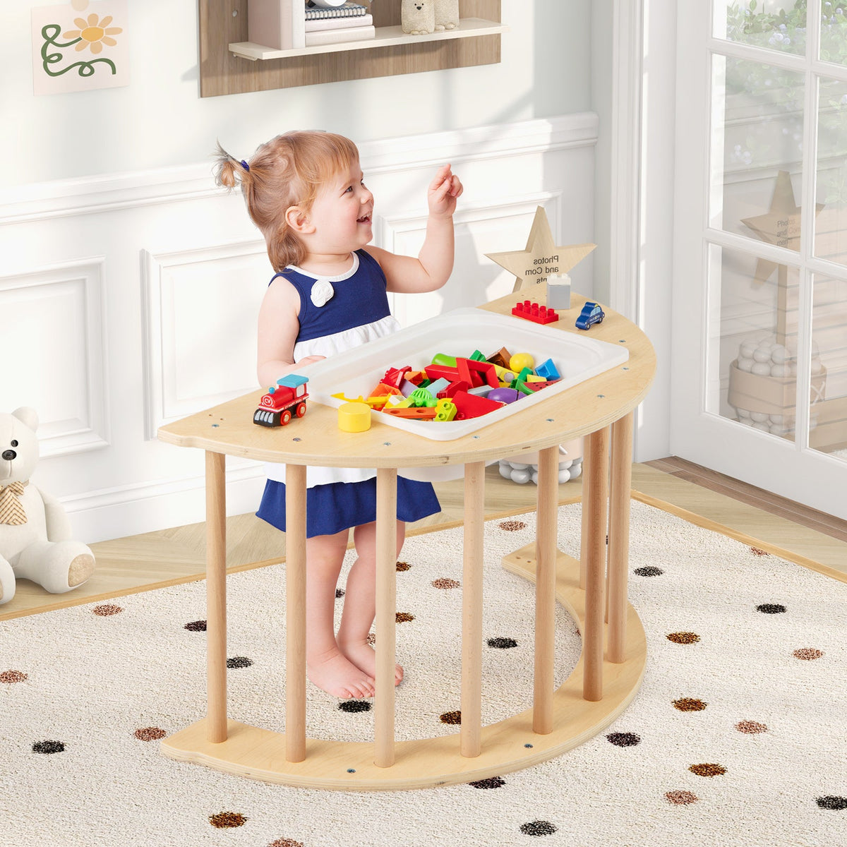 6 in 1 Kids Climbing Arch Playset wIth Removable Cushion and Stoppers
