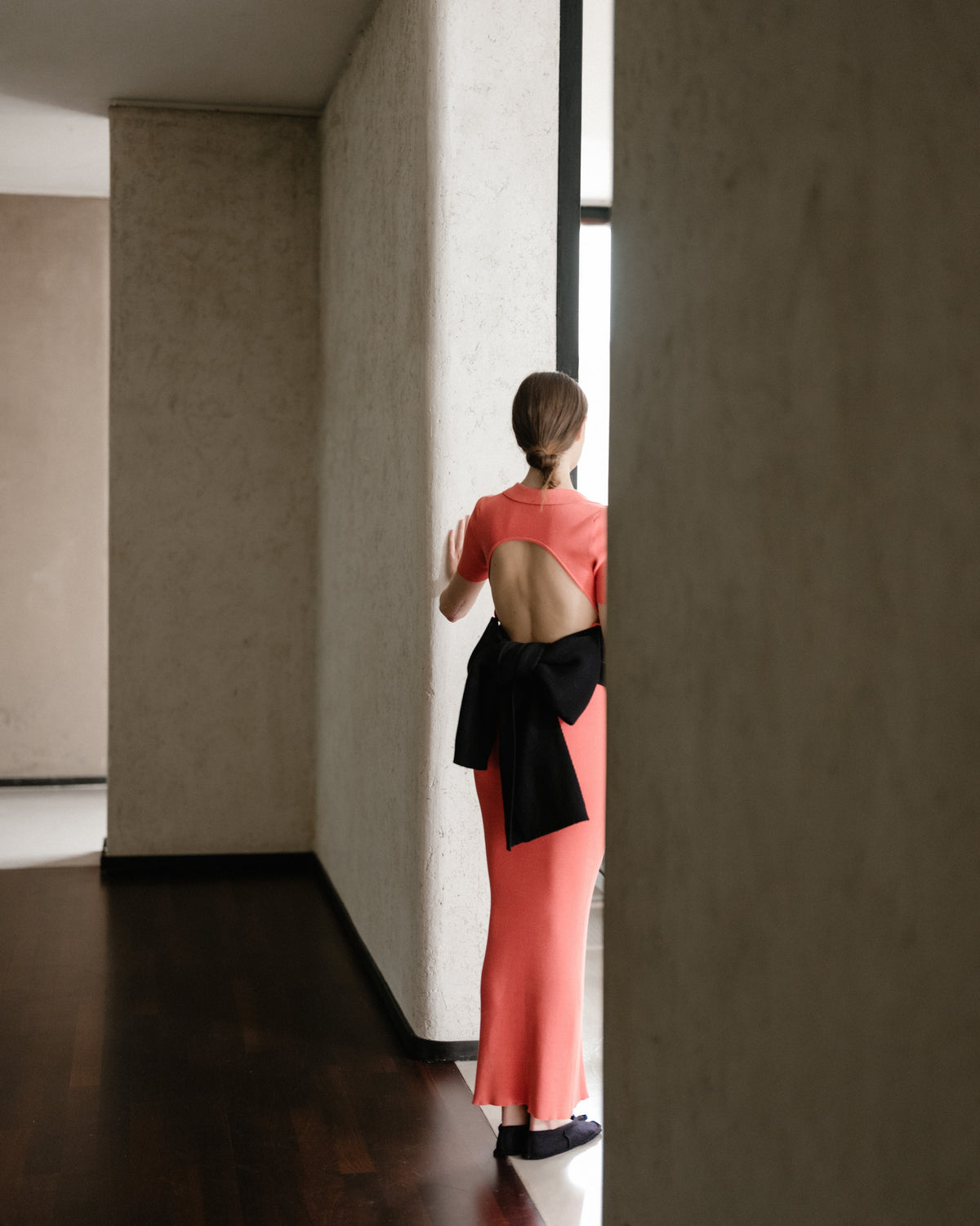Cotton Open-Back Polo Dress