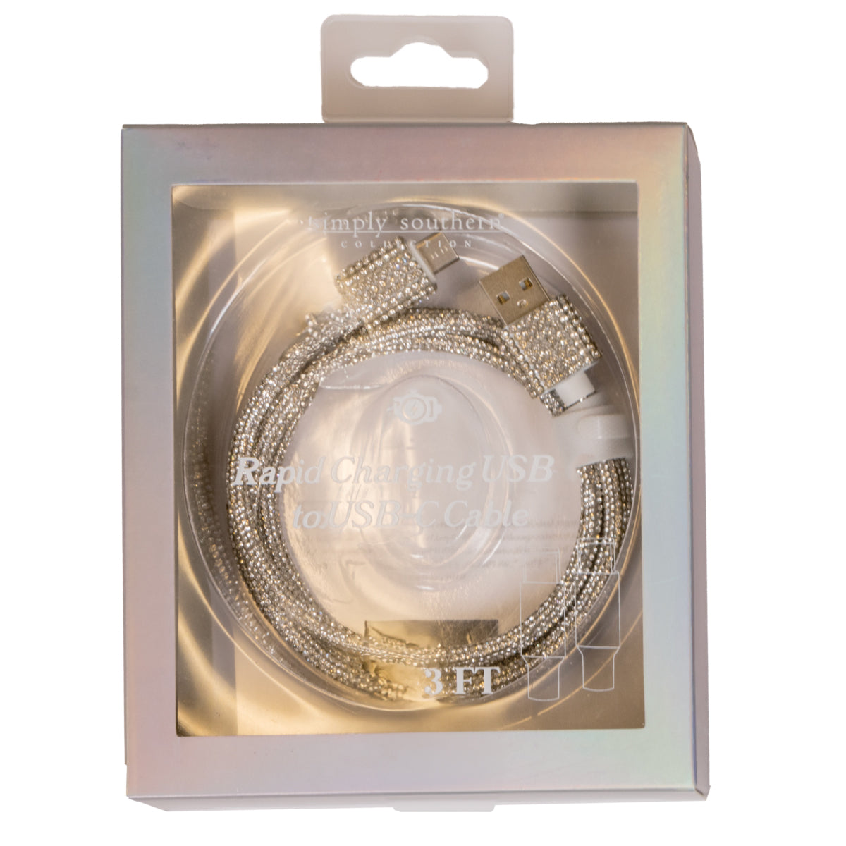 Simply Southern® Lighting to USB C: Sparkle Silver