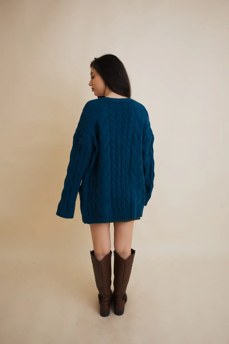 Dreamy Days Cable Knit Open Cardigan-4