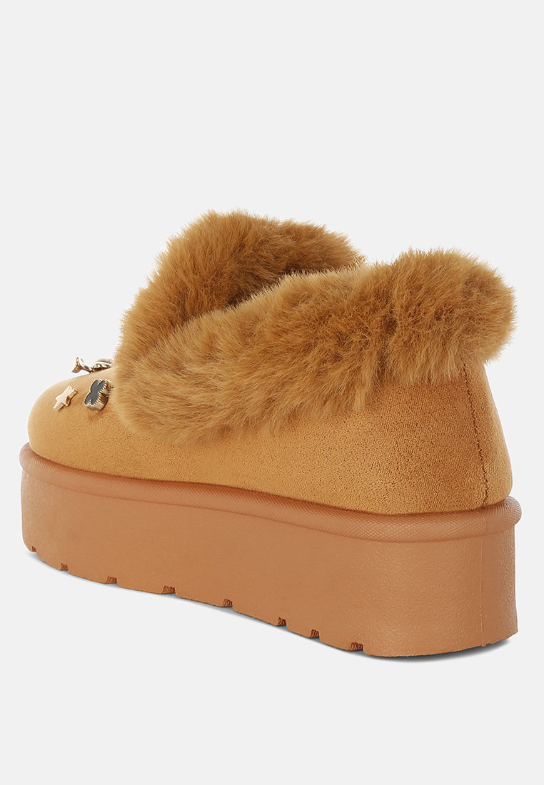 Zeta Charm Detail Slip On Snow Boots