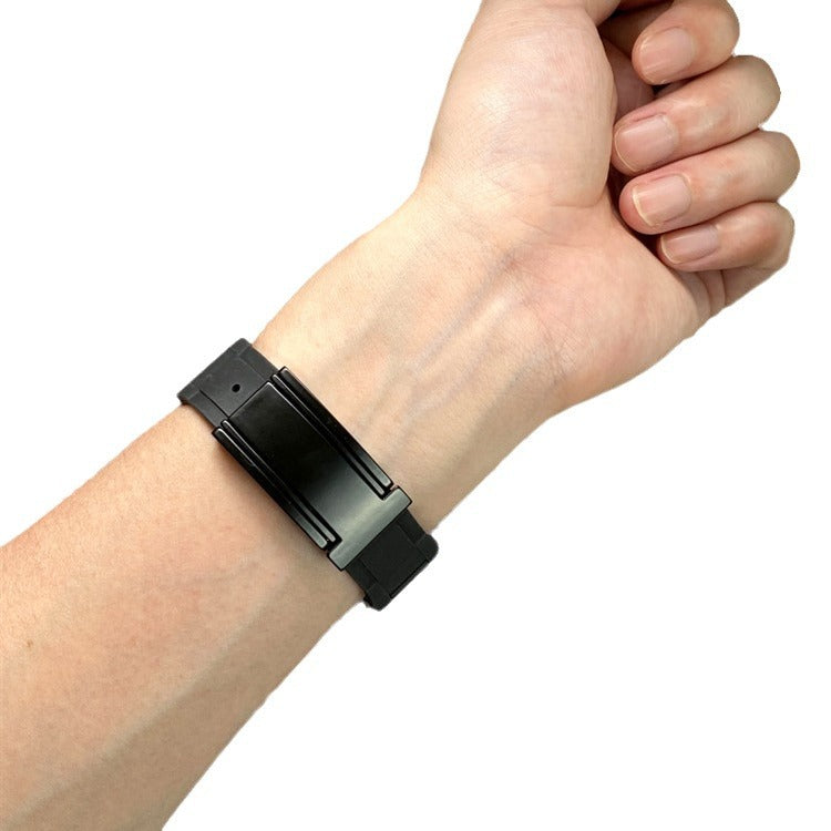 T-shaped Clasp Stainless Steel Metal-rubber Watch Strap