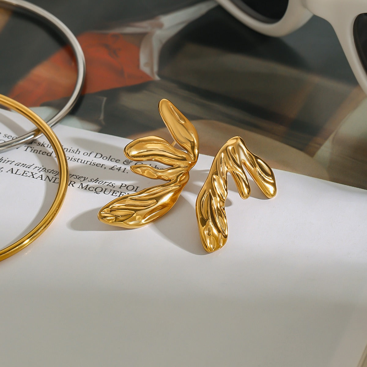 Geometric Wing Drop Earrings