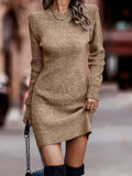 Full Size Ribbed Knit Bodycon Sweater Dress Plus Size