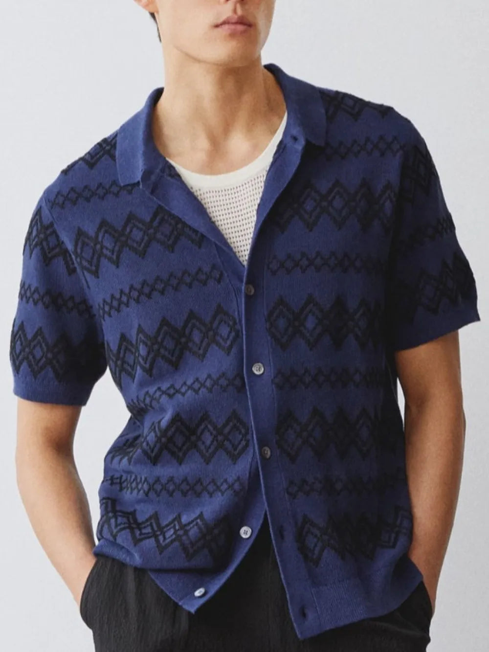 Men's Plus Size Button Down Short Sleeve Shirt