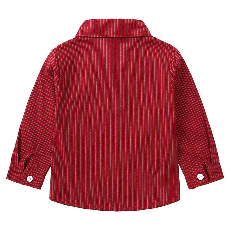 Children's Striped Shirt and Overall Set